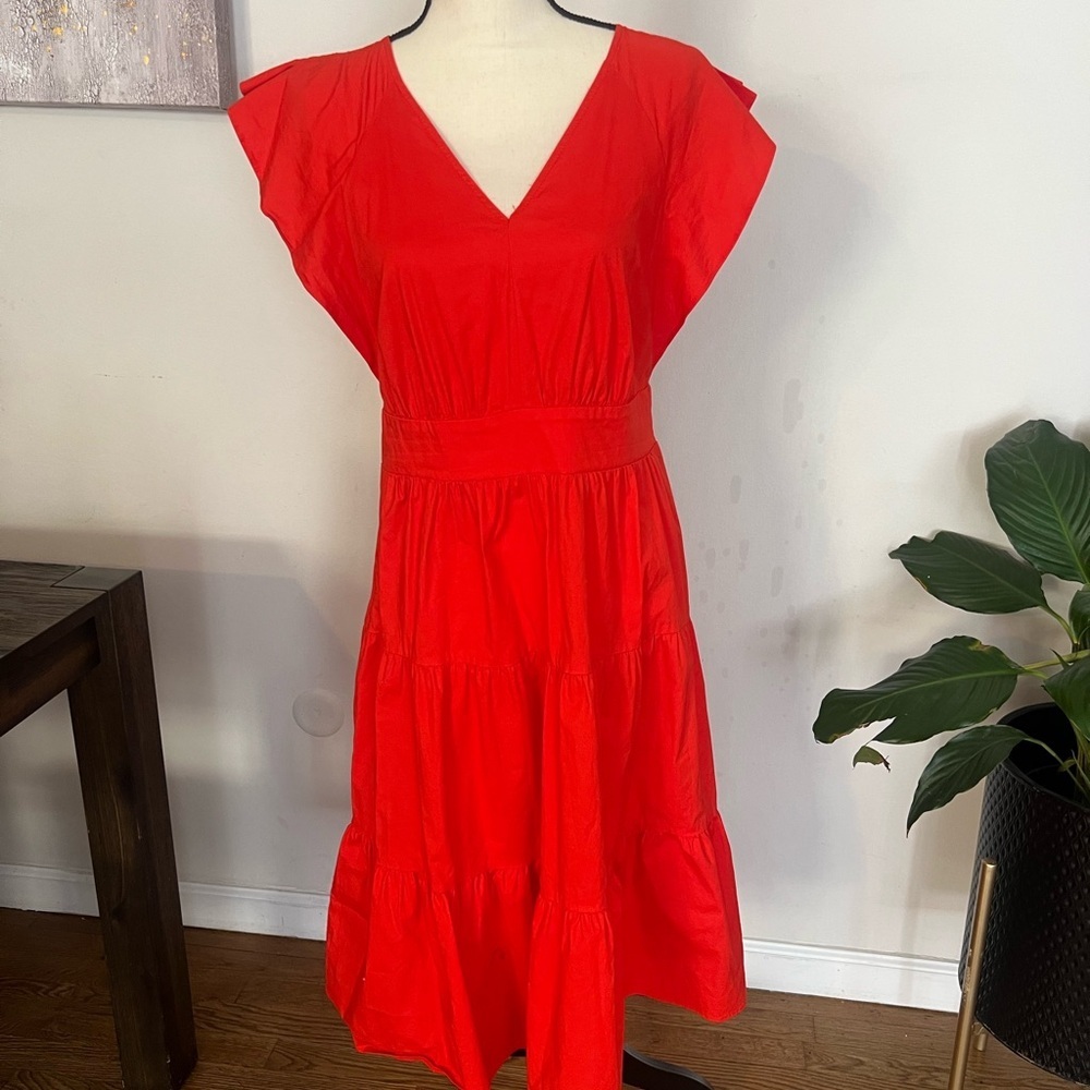 London Times Vibrant Red Midi Dress